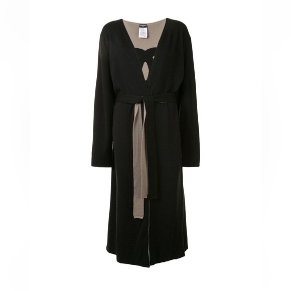 THE G.O.A.T of Chanel - 02A Sweater Cardigan Long Belted Wrap Coat - Picture 1 of 14